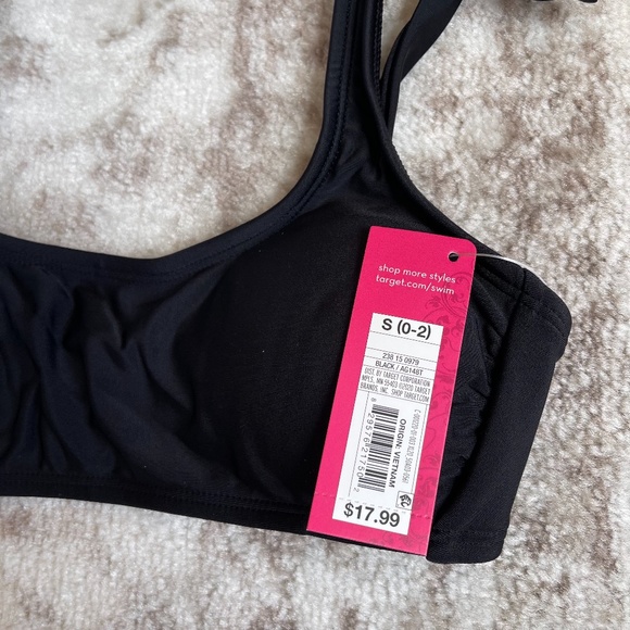 Xhilaration Black Bikini Swim Top Sz S NWT - Picture 3 of 6